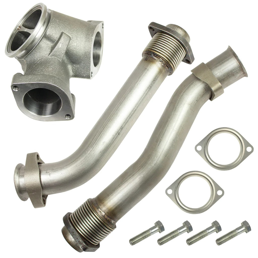 BD Diesel 1043900 T304 Stainless Steel Up-Pipes Kit | 1999.5-2003 Ford 7.3L Powerstroke