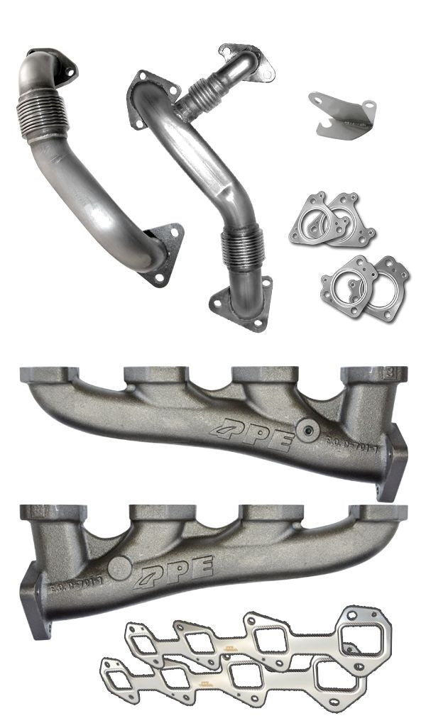 PPE 116111200 Exhaust Manifolds & Up-Pipes | 2002-2004 Silverado/Sierra 2500HD/3500HD 6.6L