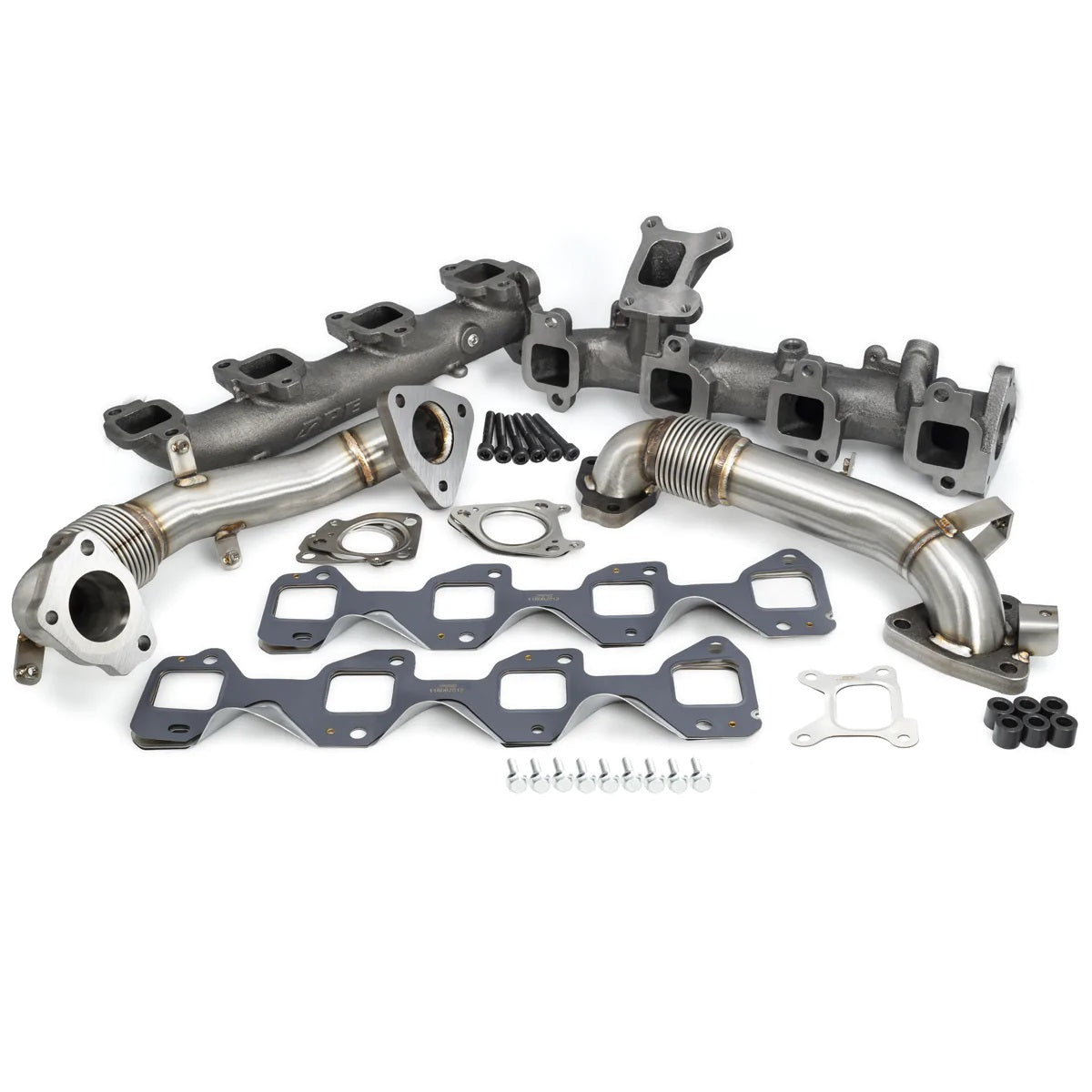 PPE 116112500HD High Flow Raw Exhaust Manifolds & Up-Pipes Package | 2017-2022 Silverado/Sierra 2500HD/3500HD 6.6L