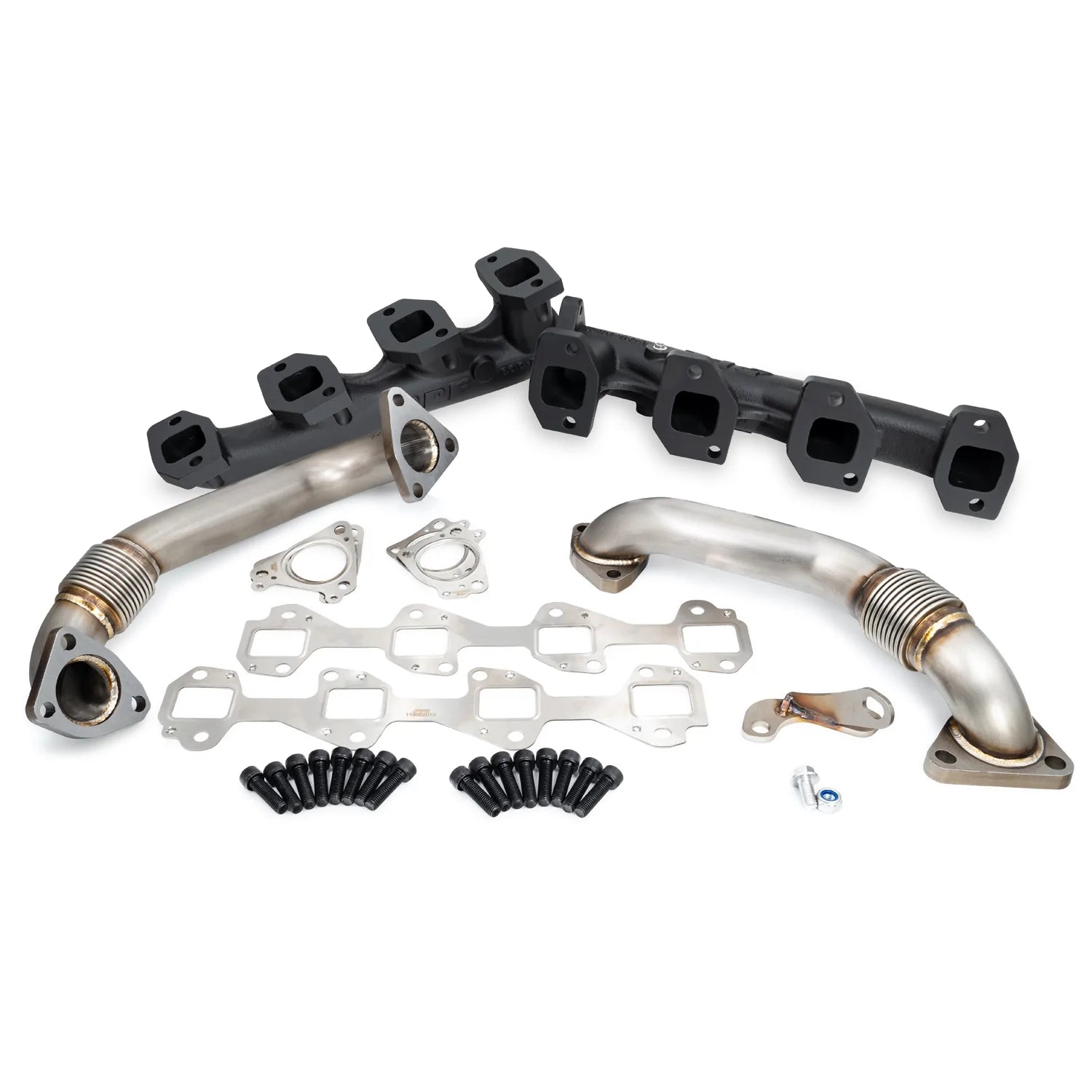 PPE 116112520 High Flow Black Exhaust Manifolds & Up-Pipes Package | 2017-2022 Silverado/Sierra 2500HD/3500HD 6.6L