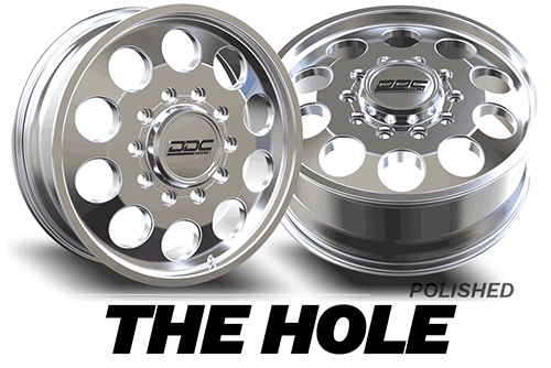 DDC Wheels 03PL-225-28-12 The Hole Polished 22X8.25 10X225 Dually Wheel Set | 2005-2010 / 15-23 F450 & 08-23 Ram 4500