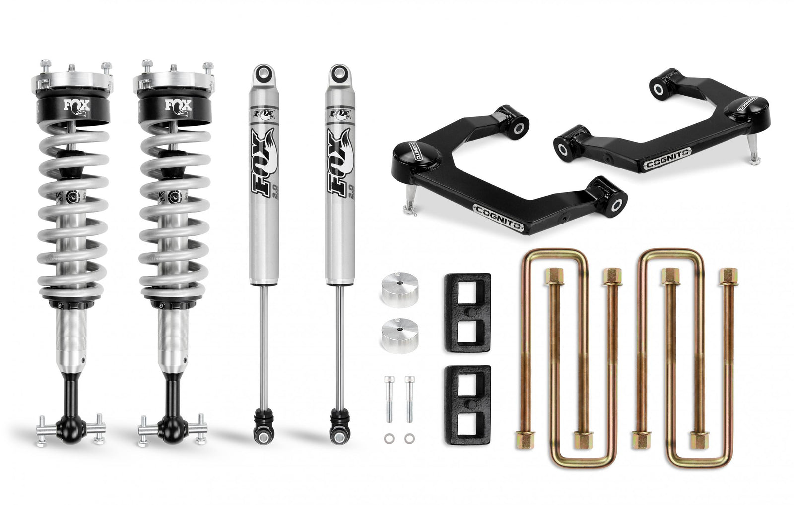 Cognito 210-P0876 3in Performance Uniball Leveling Lift Kit w/ Fox PS Coilover 2.0 IFP Shocks | 2019-2022 Silverado/Sierra 1500