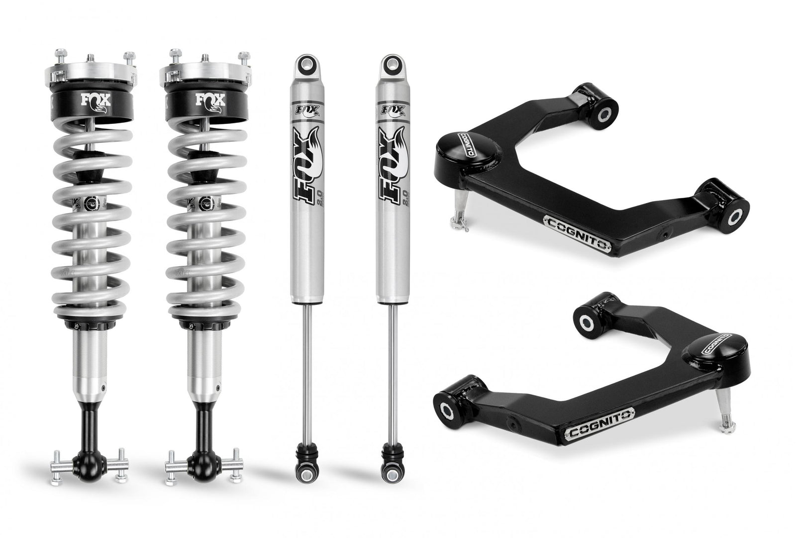 Cognito 210-P0886 1in Performance Uniball Leveling Kit w/ Fox PS Coilover 2.0 IFP Shocks | 2019-2022 GM Silverado/Sierra 1500 Trail Boss/AT4 4WD