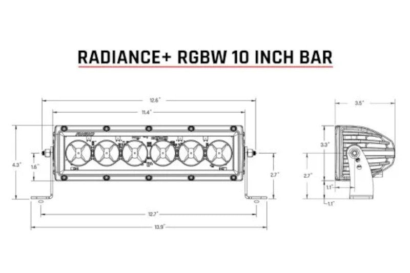 Rigid 210053 Radiance 10 RGBW Light Bar | Universal