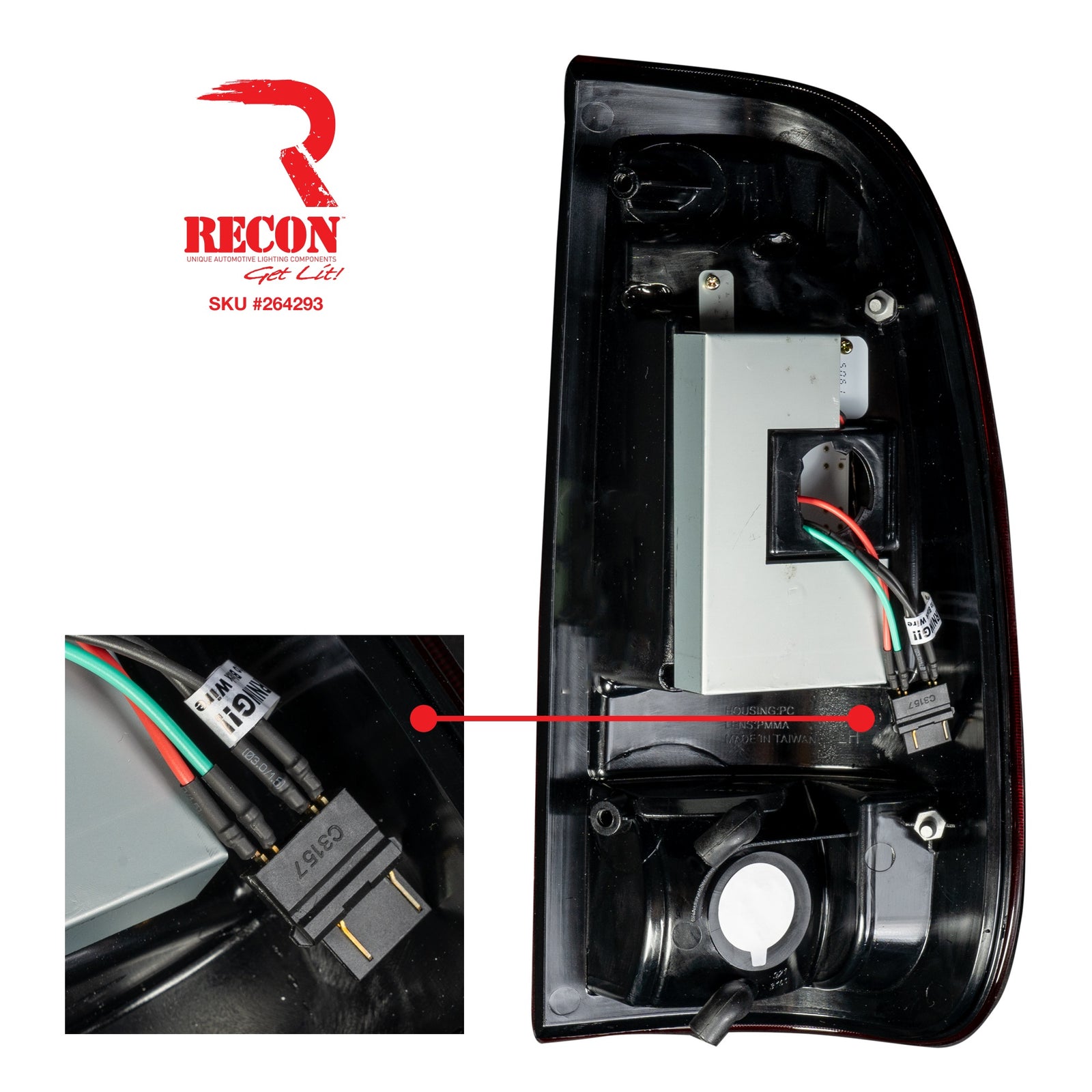 Recon 264293BK OLED Smoked Tail Lights | 2008-2016 F250/F350