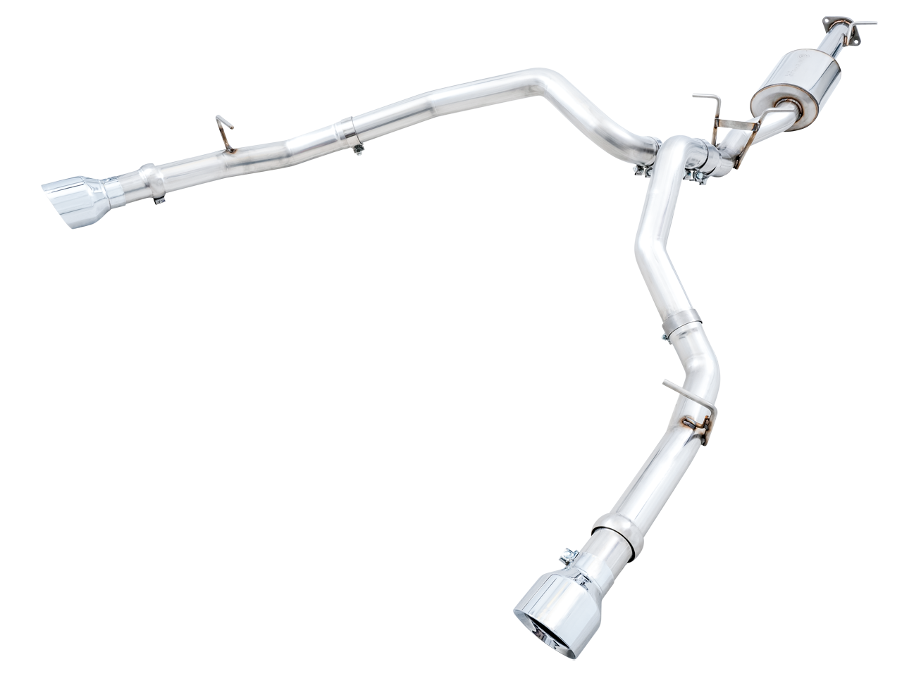 AWE 3015-32005 3in 0FG Catback T304L Stainless Dual Rear Exit Exhaust Kit w/ Chrome Silver Tips | 2019-2022 Ram 1500 5.7L Hemi