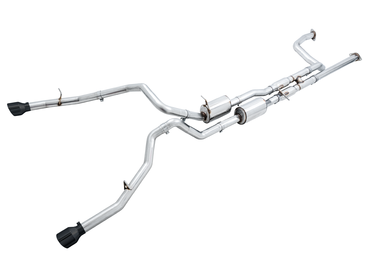 AWE 3015-33005 3in 0FG Catback T304L Stainless Dual Rear Exit Exhaust Kit w/ Diamond Black Tips | 2021-2023 Ram TRX 6.2L Hemi