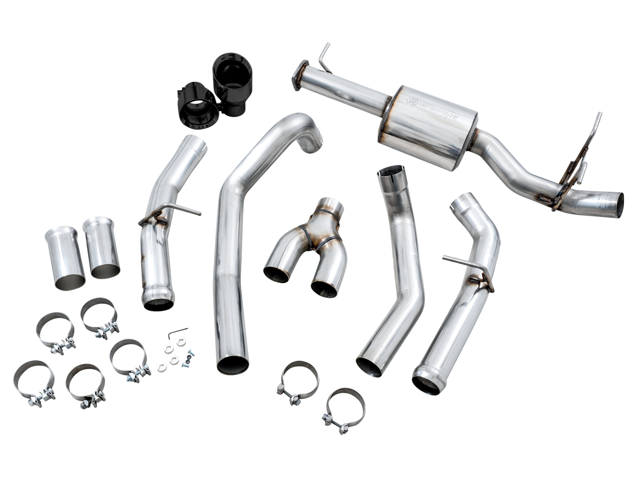 AWE 3015-33006 3in 0FG Catback T304L Stainless Dual Rear Exit Exhaust Kit w/ Diamond Black Tips | 2019-2022 Ram 1500 5.7L Hemi