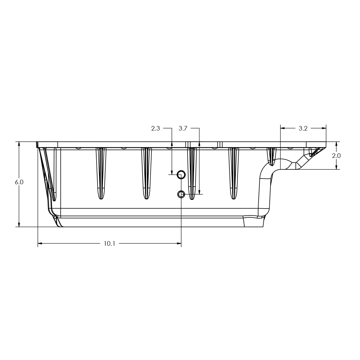 PPE 328051010 HD Deep Cast Aluminum Transmission Pan w/ Brushed Finish | 2007-2010 Ford 6.0L/6.4L Powerstroke