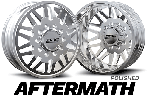 DDC Wheels 01PL-225-28-12 Aftermath Polished 22X8.25 10X225 Dually Wheel Set | 2005-2010/15-23 F450/F550 & 08-23 Ram 4500/5500