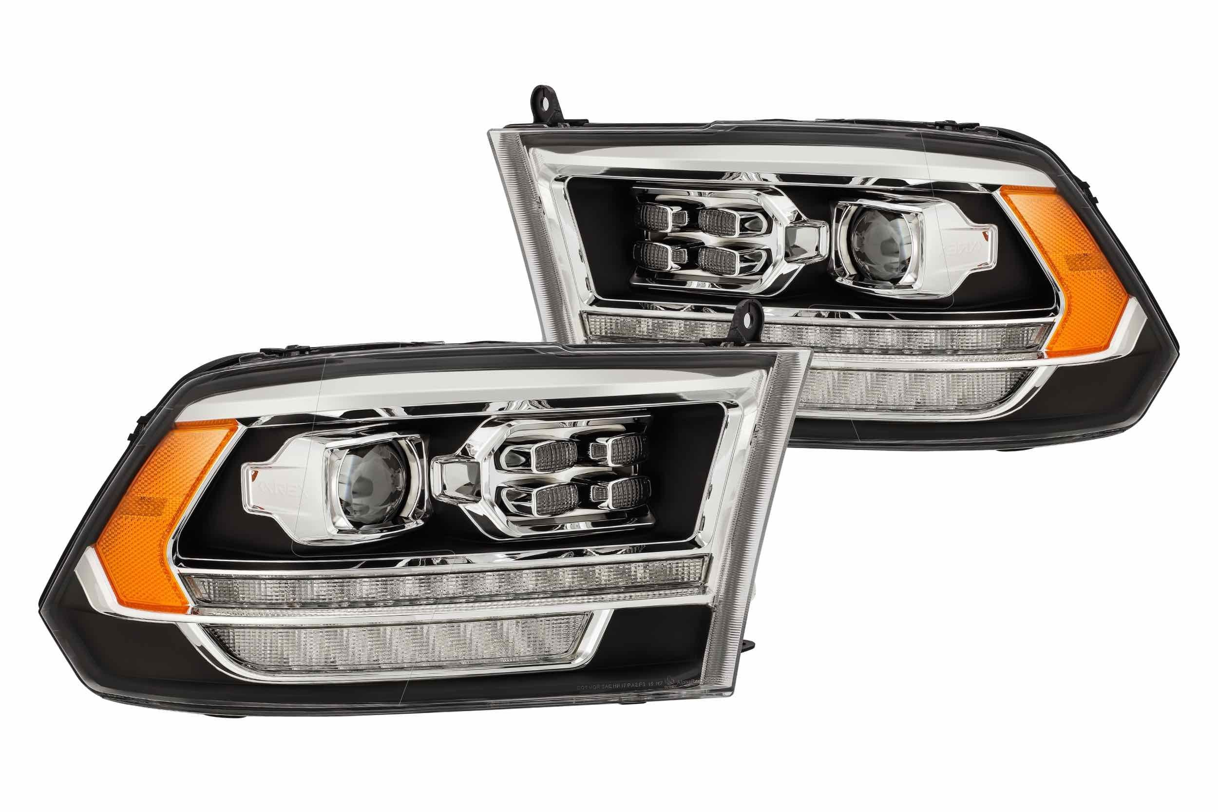 AlphaRex 880524 PRO Halogen HD Look Alpha Black Headlights | 2009-2018 Ram 1500/10-18 Ram 2500/3500