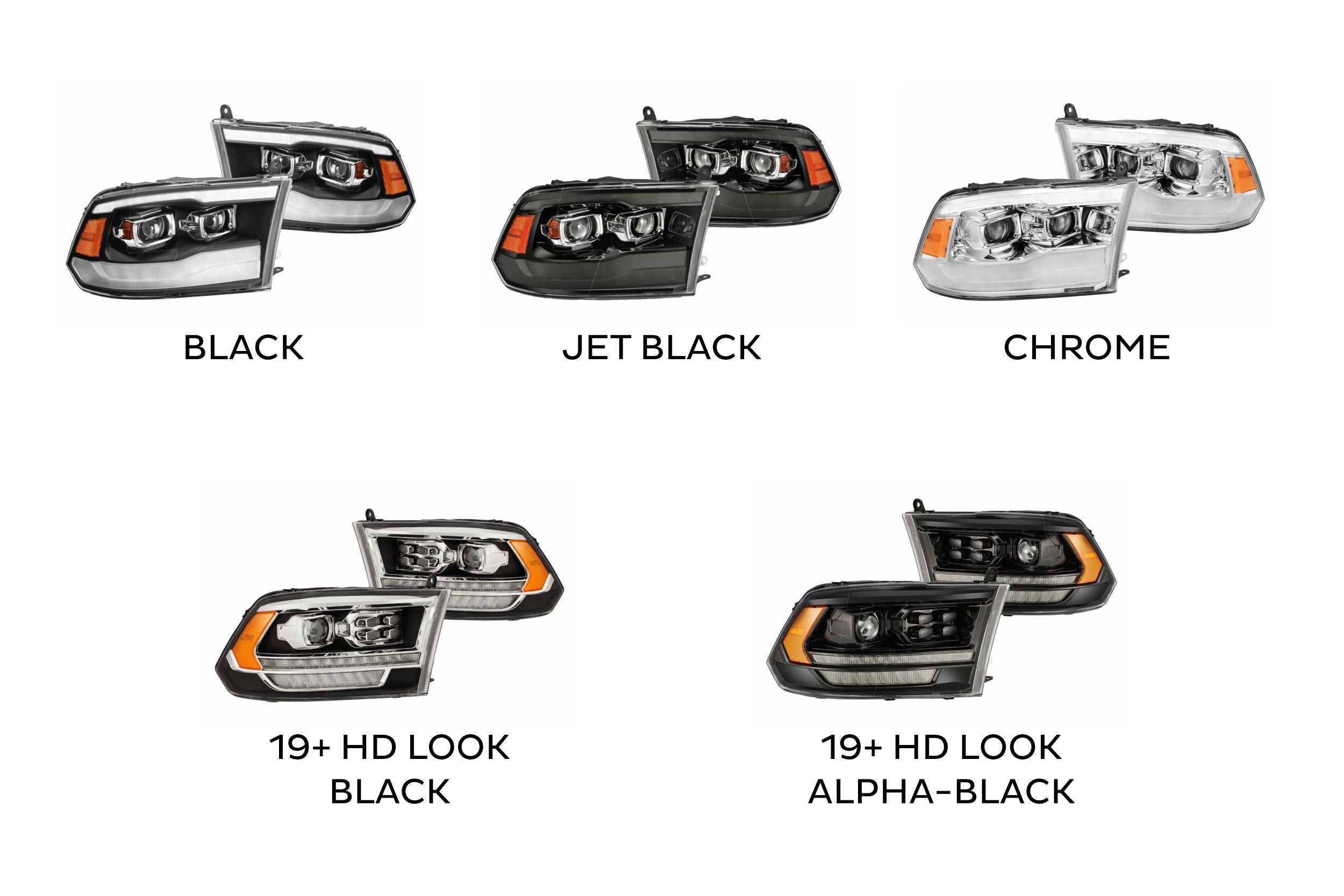 AlphaRex 880598 PRO Series Chrome Halogen Headlights | 2009-2018 Ram 1500/2500/3500HD