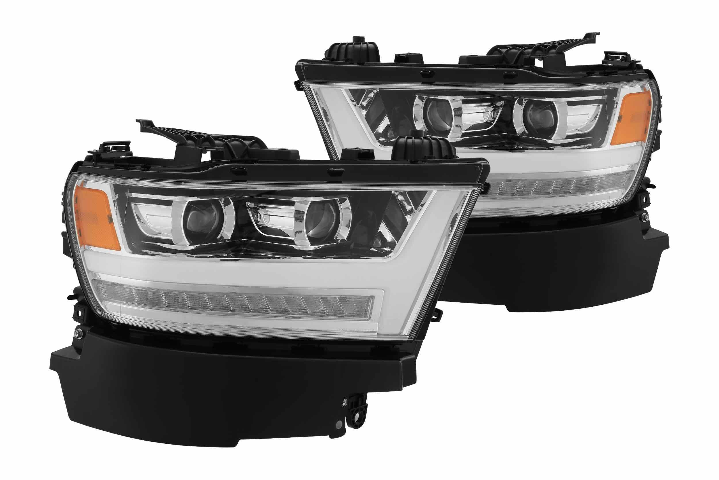 AlphaRex 880513 PRO Halogen Jet Black Headlights | 2019-2022 Ram 1500