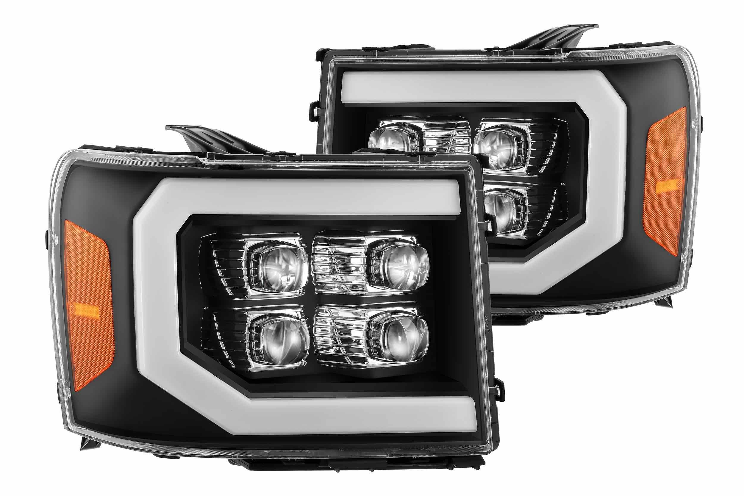 AlphaRex 880607 NOVA Series Chrome LED Headlights | 2007-2013 Sierra 1500/2500/3500HD