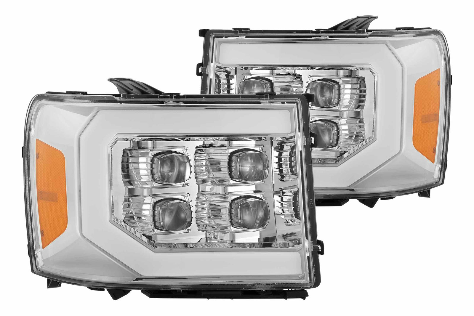 AlphaRex 880607 NOVA Series Chrome LED Headlights | 2007-2013 Sierra 1500/2500/3500HD