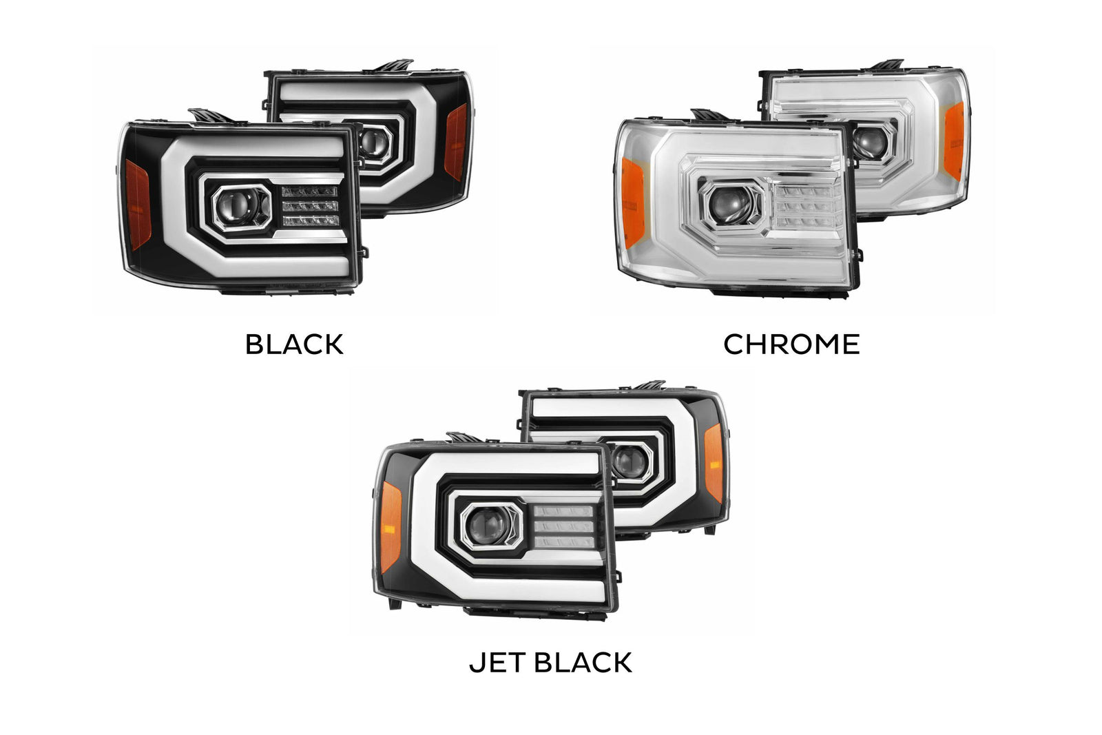 AlphaRex 880604 PRO Series Chrome Halogen Headlights | 2007-2013 Sierra 1500/2500HD/3500HD