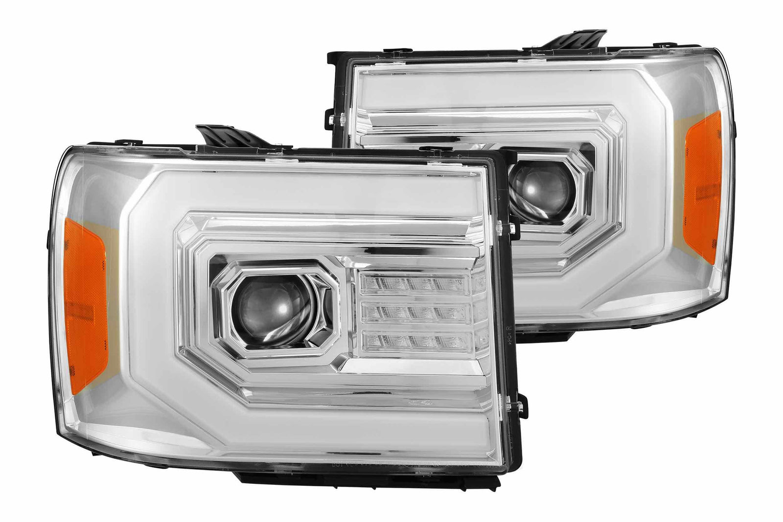 AlphaRex 880604 PRO Series Chrome Halogen Headlights | 2007-2013 Sierra 1500/2500HD/3500HD