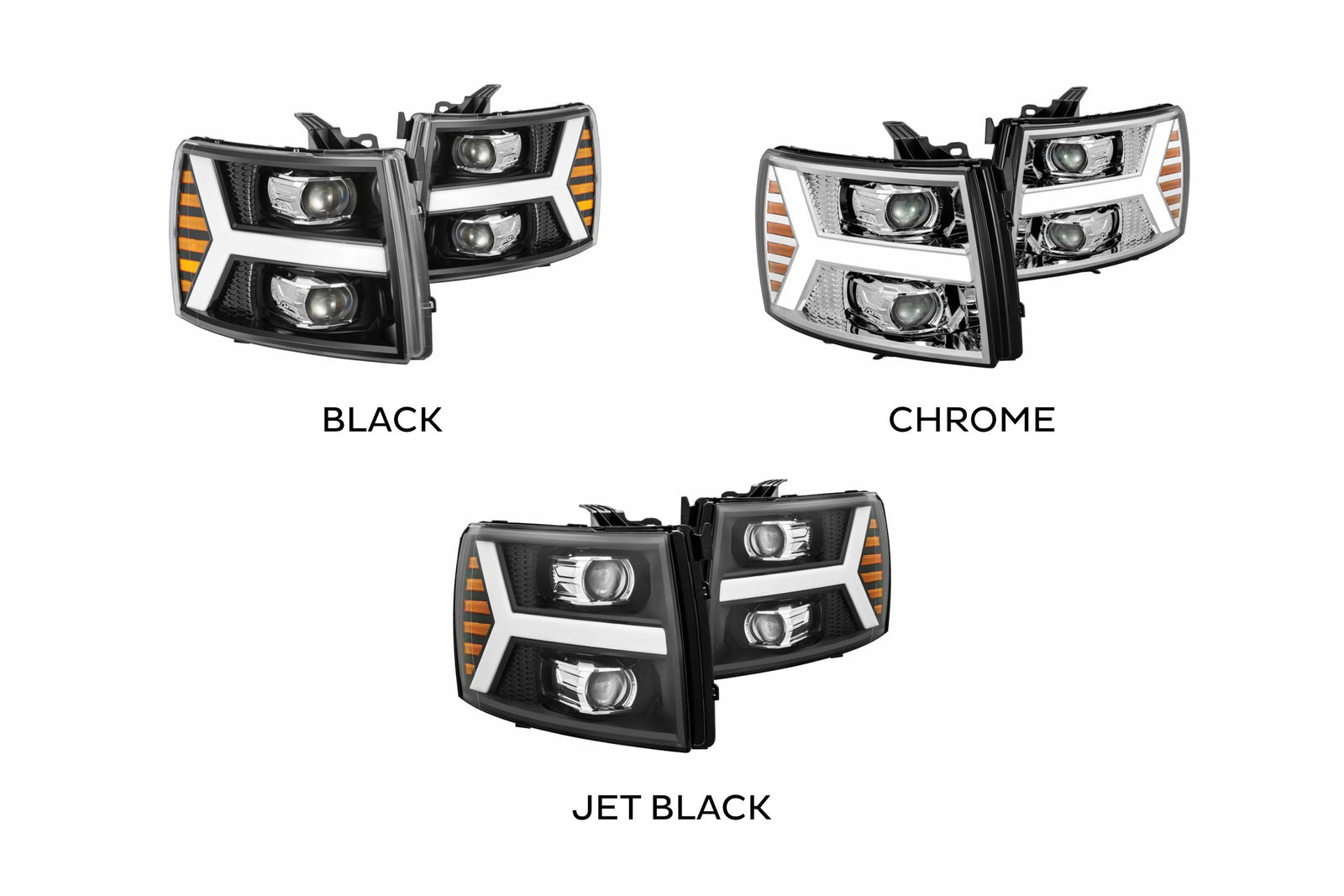 AlphaRex 880204 PRO Halogen Chrome Headlights | 2007-2013 Silverado 1500