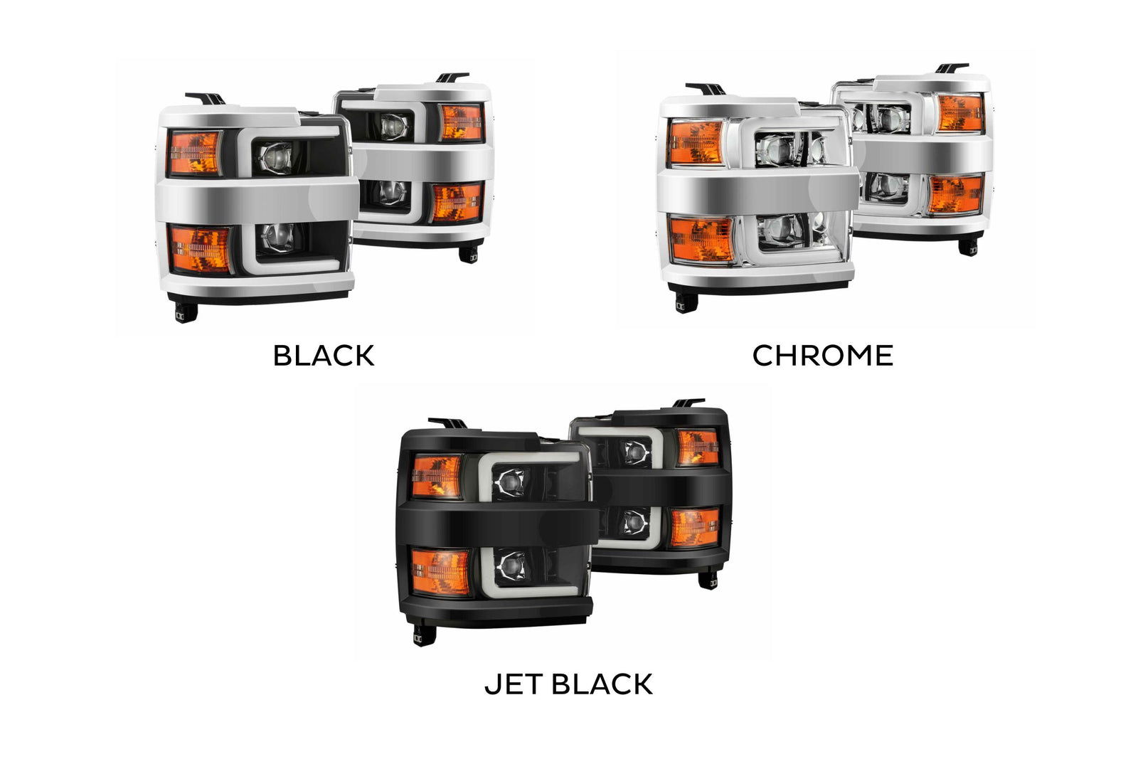 AlphaRex 880224 PRO Halogen Black Headlights | 2015-2019 Silverado 2500HD/3500HD