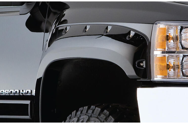 Bushwacker 40949-02 Cut-Out Style Front & Rear Fender Flares | 2007.5-2014 Silverado 1500/2500HD/3500HD (Non-Dually) Standard & Long Bed