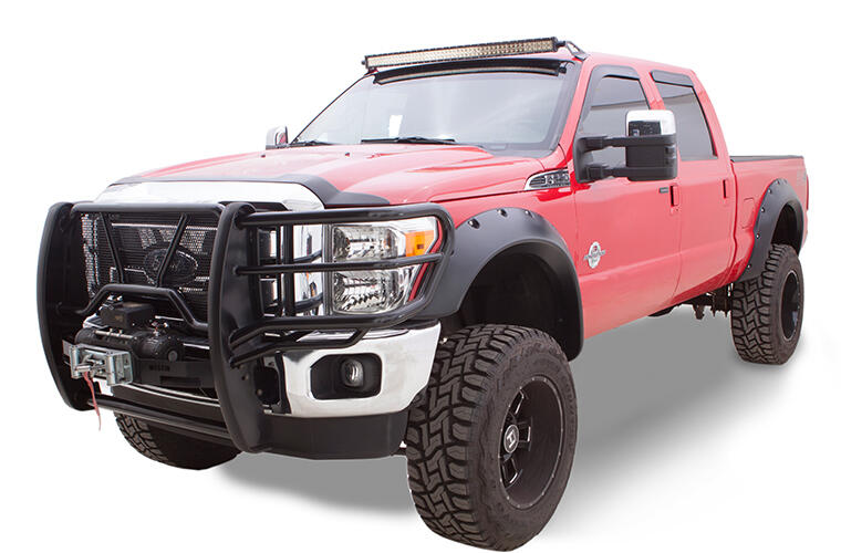 Bushwacker 40949-02 Cut-Out Style Front & Rear Fender Flares | 2007.5-2014 Silverado 1500/2500HD/3500HD (Non-Dually) Standard & Long Bed