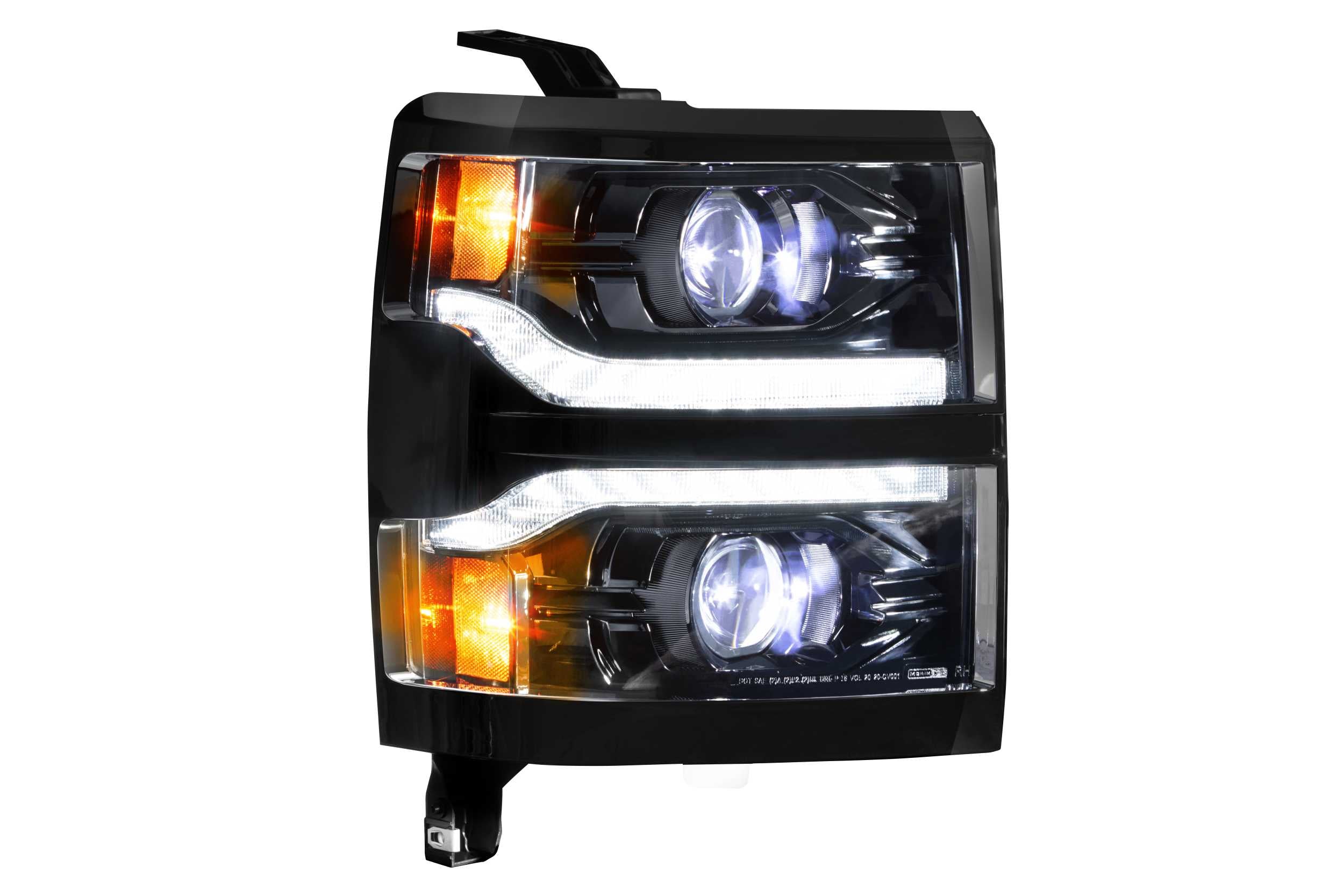 Morimoto LF543.B XB LED Headlight w/ Grille Trim Bezels Pair - Unfinished | 2014-2015 Silverado 1500