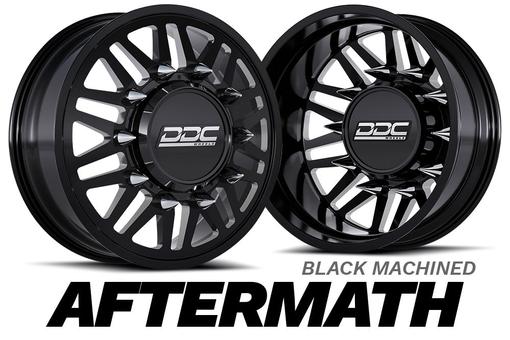 DDC Wheels 01BM-200-08-12 Aftermath Black/Milled 20X8.25 8X200 Dually Wheel Set | 2005-2020 F350 & 11-14 F-450