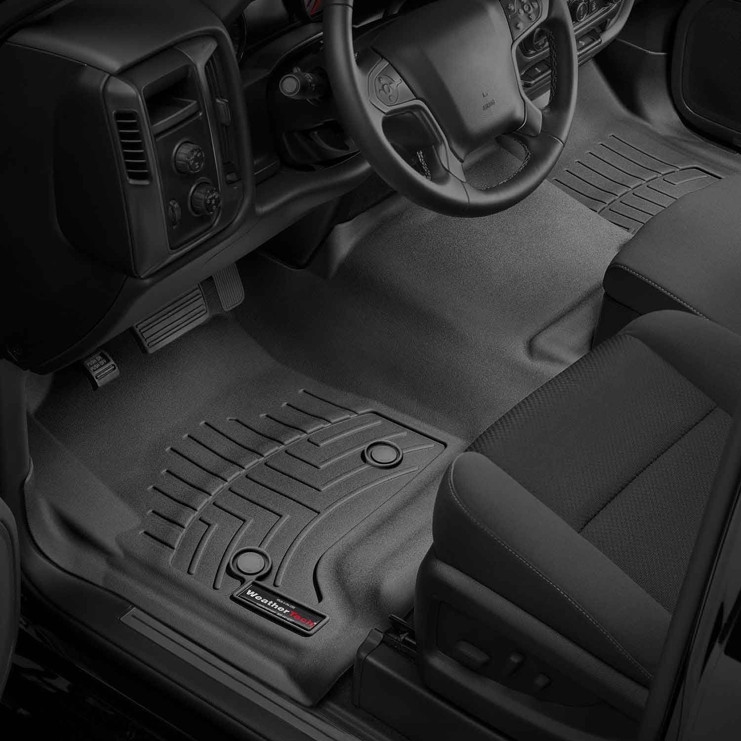 WeatherTech 445431 Black Front One Piece Floorliner | 2014-2019 Siverado 1500