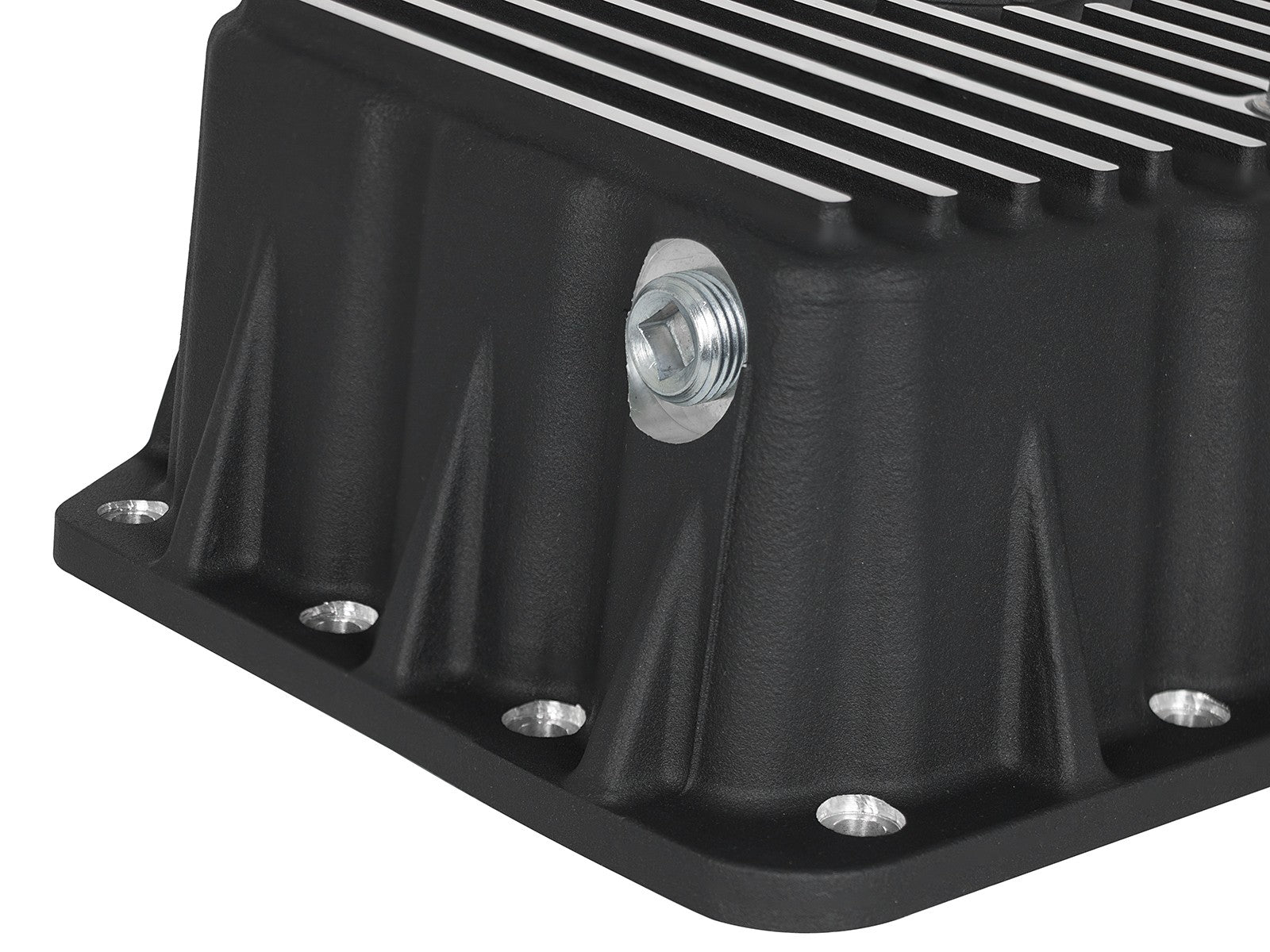 aFe 46-70322 Pro Series Engine Oil Pan Black w/ Machined Fins | 2011-2021 Ford 6.7L Powerstroke