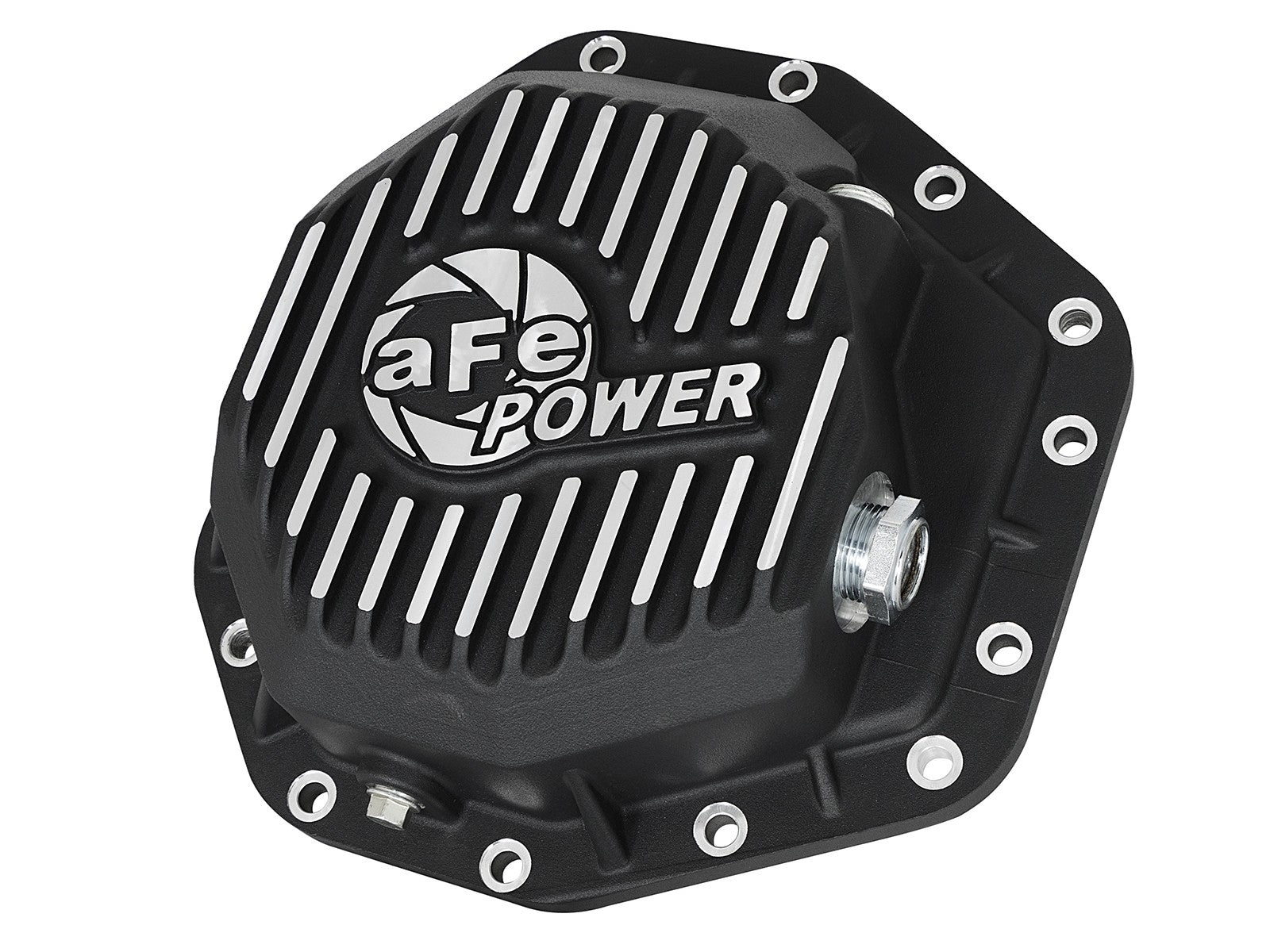 aFe 46-70352 Pro Series Cast Aluminum Rear Differential Cover Black & Machined Finish | 2017-2023 F250/F350