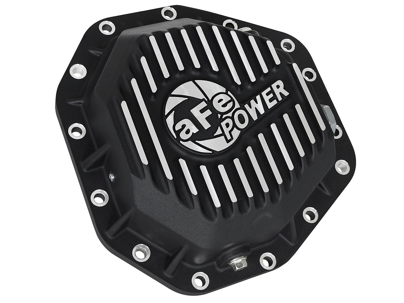 aFe 46-70352 Pro Series Cast Aluminum Rear Differential Cover Black & Machined Finish | 2017-2023 F250/F350