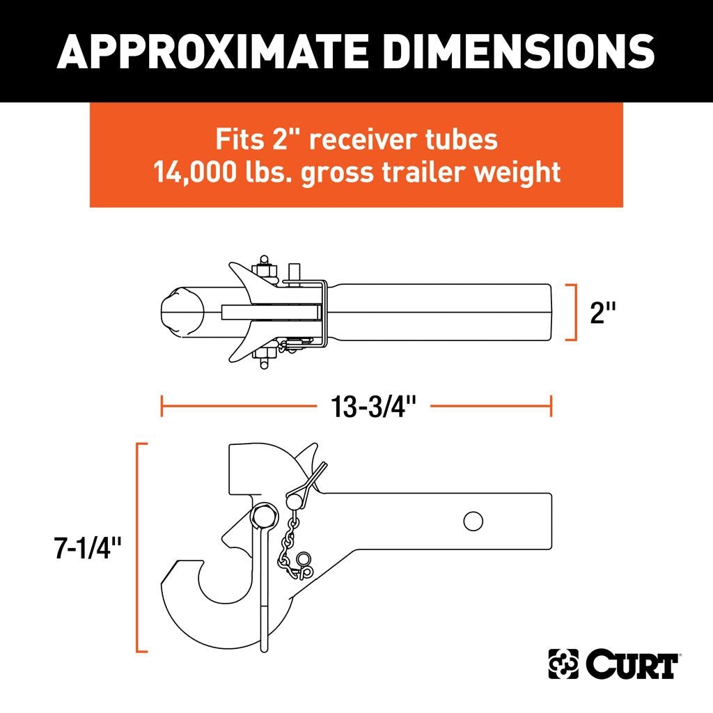 CURT 48405 Receiver-Mount & Pintle Hook | Semi-Universal