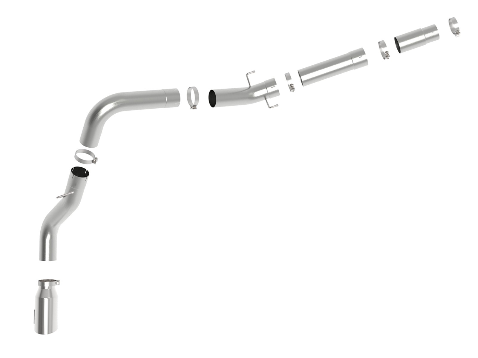 aFe 49-02078-P 5in Aluminized DPF-Back Single Rear Exit Exhaust System w/ Polished Tip | 2019-2022 Ram 2500/3500