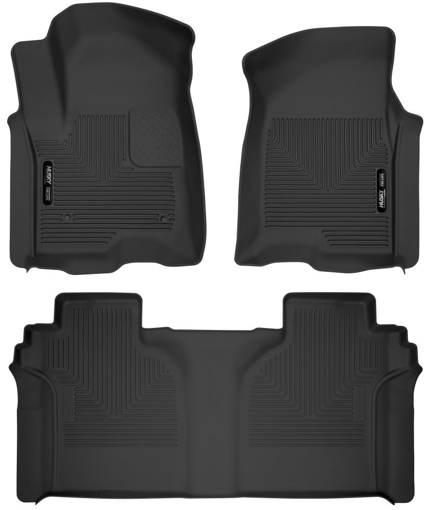 Husky 54208 X-Act Contour Front & 2nd Row Floor Liner Set | 2020-2022 Silverado/Sierra 2500HD/3500HD Crew Cab