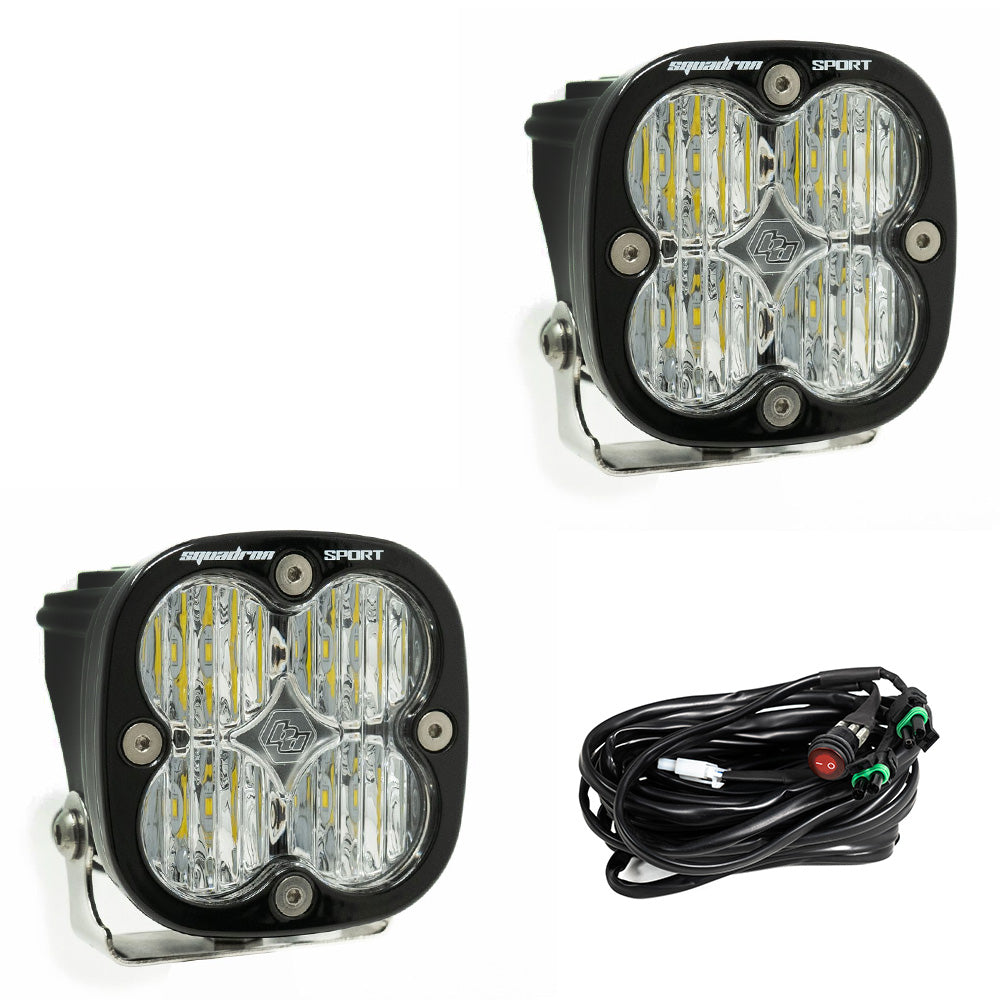 Baja Designs 557805 Clear Lens Wide Cornering Black LED Light Pods Squadron Sport Pair | Universal