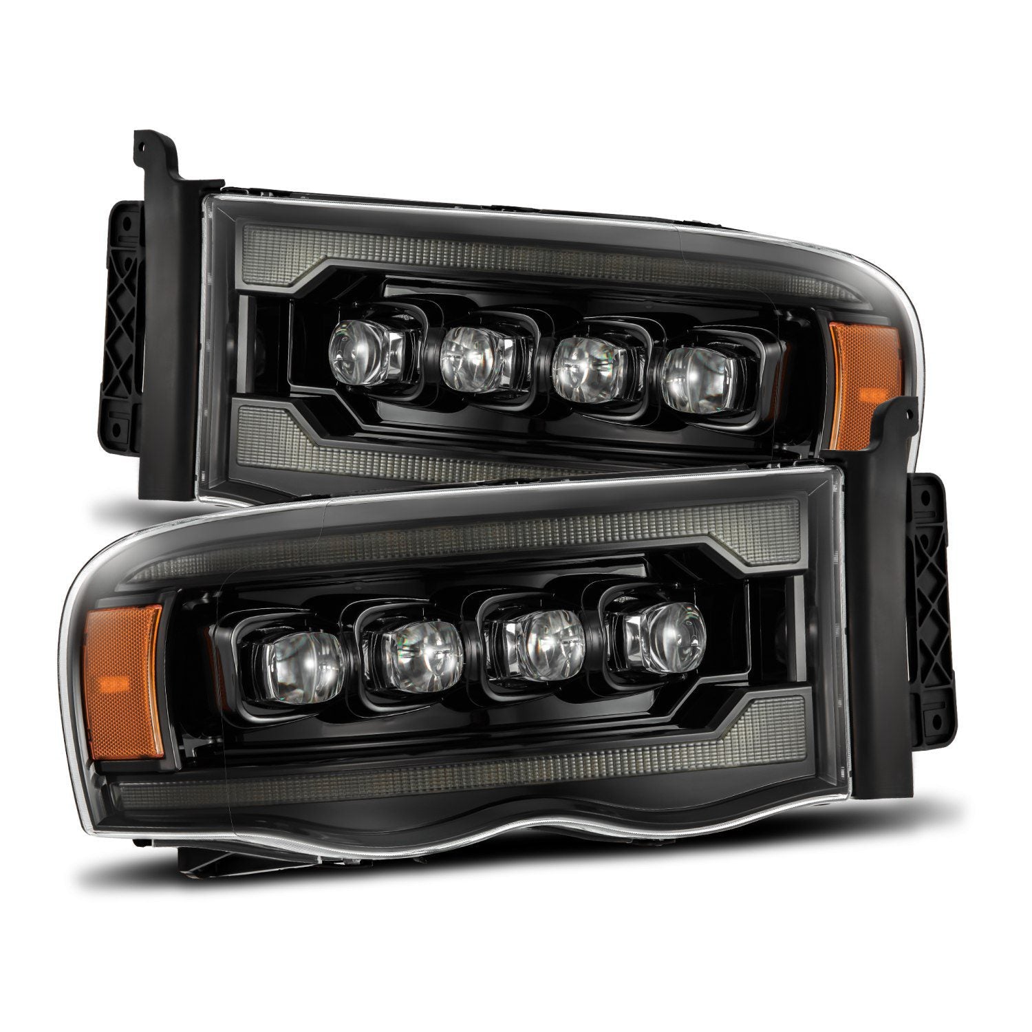 AlphaRex 880566 NOVA Series Alpha Black LED Projector Headlights | 02-05 Ram 1500/2500/3500