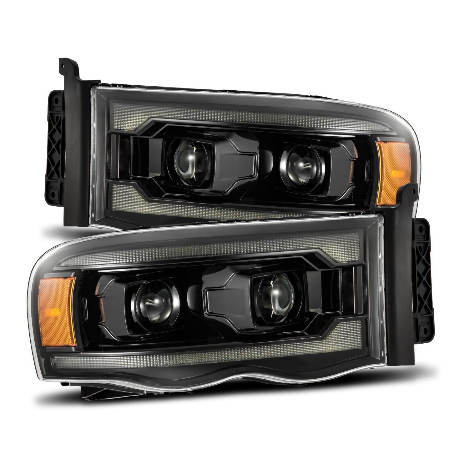 AlphaRex 880569 LUXX Series Alpha Black LED Projector Headlights | 2002-2005 Ram 1500/2500/3500