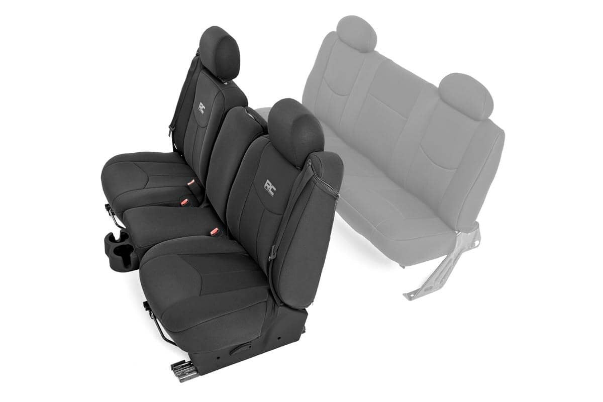 Rough Country 91013 Neoprene Front Seat Cover-Black | 1999-2007 Silverado/Sierra 1500