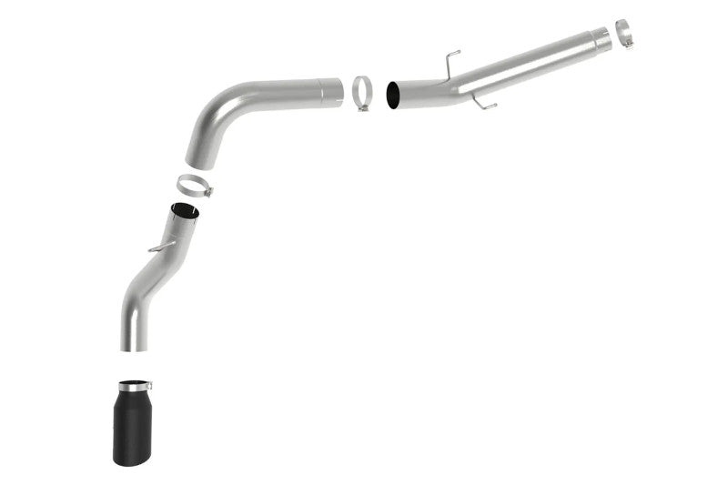 aFe 49-42075-B Large Bore HD 5in 409 Stainless Steel DPF-Back Exhaust System | 2019-2024 Ram 6.7L Cummins