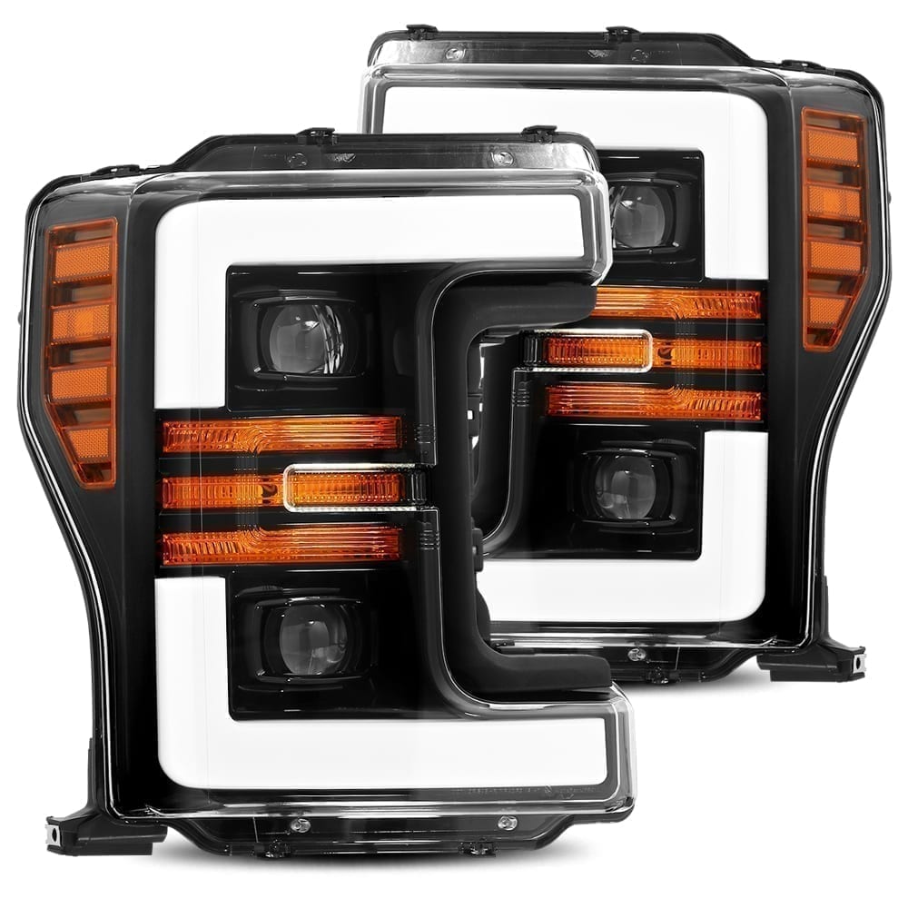 AlphaRex 880108 PRO Series Jet Black Halogen Headlights | 2017-2019 F250/F350