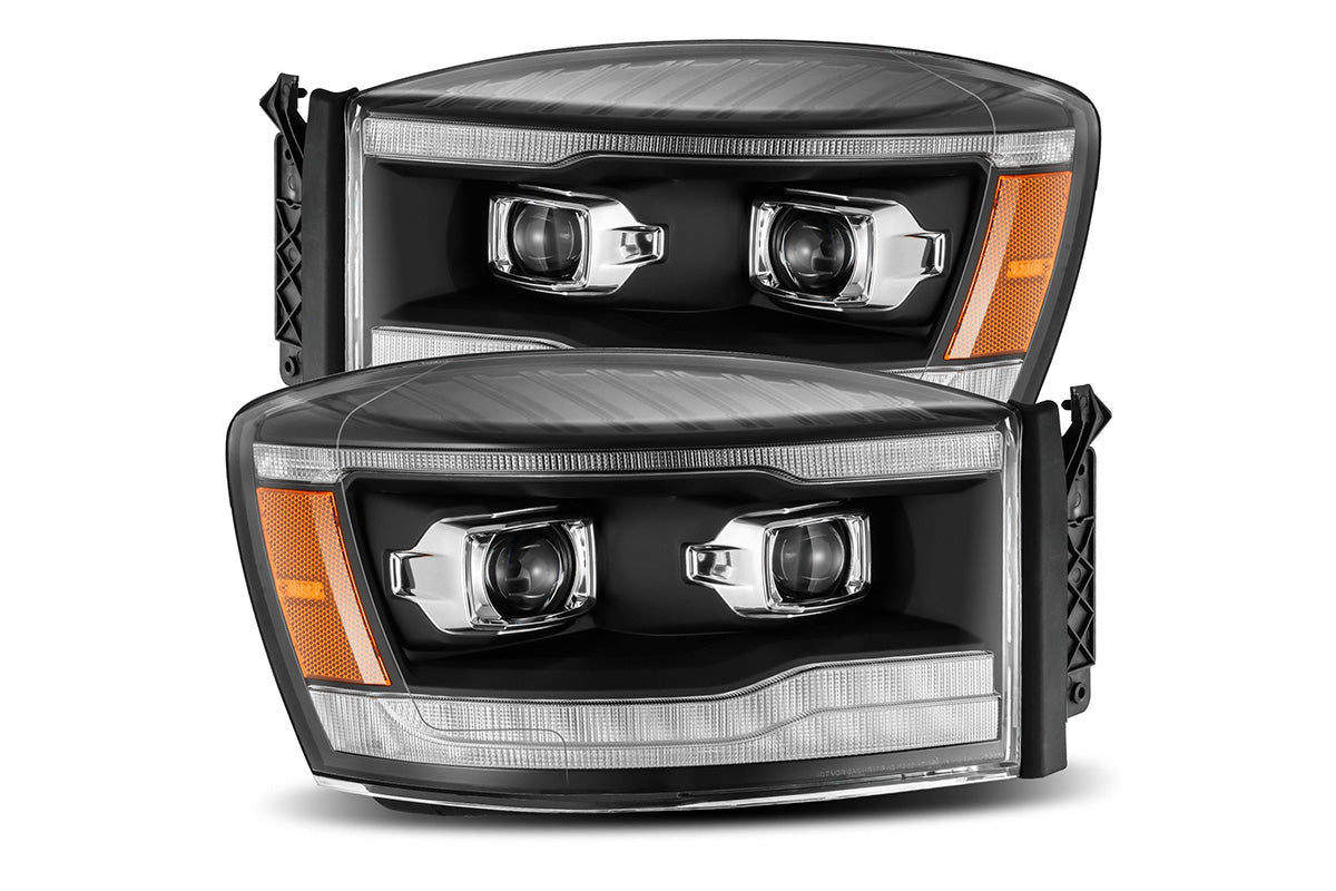 AlphaRex 880532 PRO Halogen Black Headlights | 2006-2008 Ram 1500/2500/3500