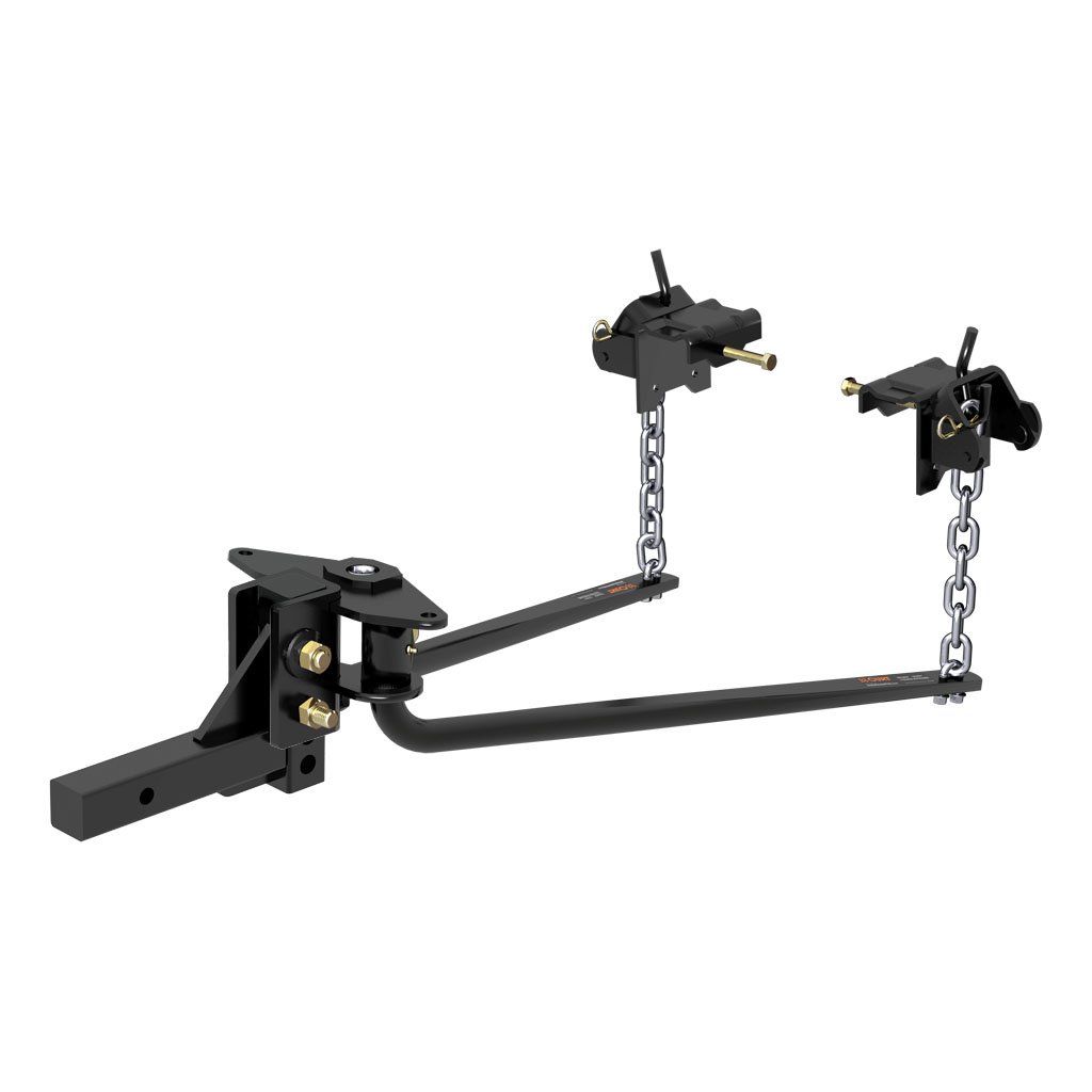 CURT 17057 Round Bar Weight Distribution Hitch w/ 10k-14k lb Load Capacity | Semi-Universal