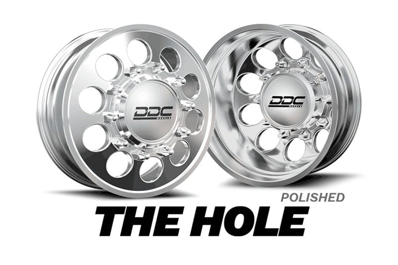 DDC Wheels 200-20-03PL-A The Hole Polished 20X8.25 8X200 Dually Wheel Set | 2005-2023 F350 / 11-14 F450 & 19-23 Ram 3500