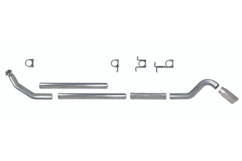 Diamond Eye K4212A-TDRP 4in Aluminized Turbo Back Straight Pipe Single Turn Down Exhaust | 1998.5-2002 Dodge 5.9L Cummins