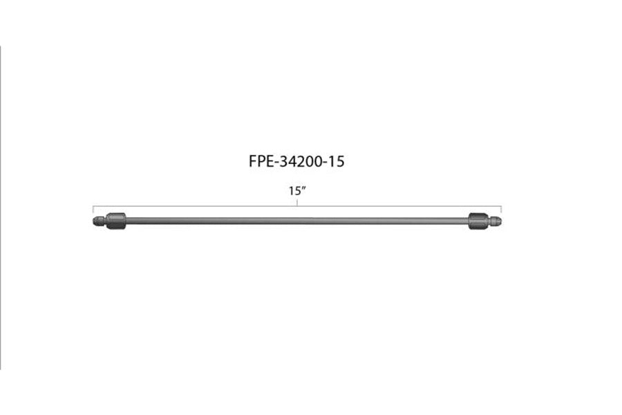 Fleece FPE-34200-15 15in High Pressure Fuel Line 8mm x 3.5mm Line M14 x 1.5 Nuts | Universal