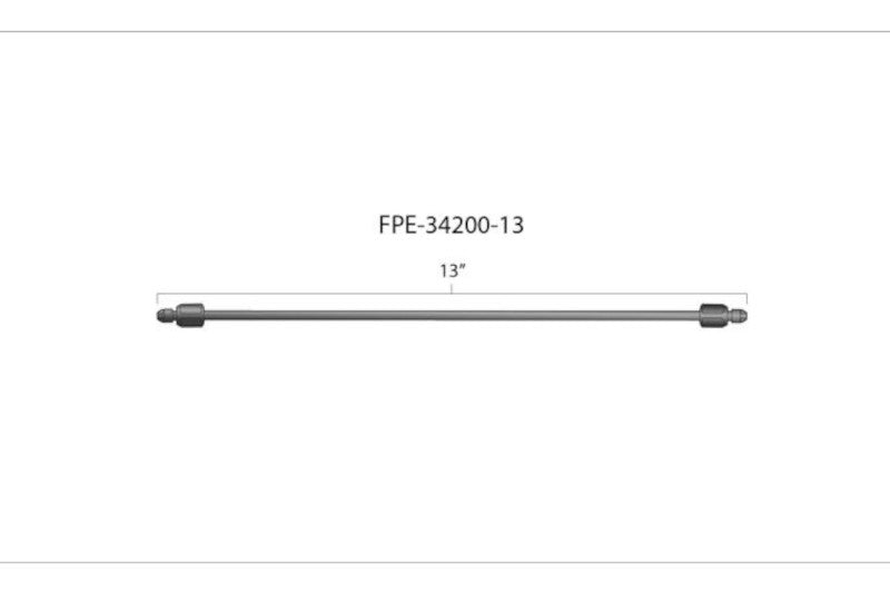 Fleece FPE-34200-13 13in High Pressure Fuel Line 8mm x 3.5mm Line M14 x 1.5 Nuts | Universal