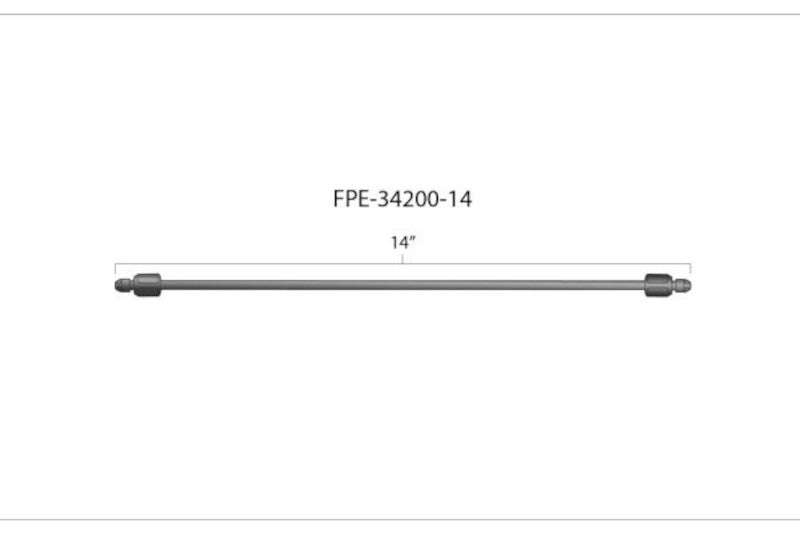 Fleece FPE-34200-14 14in High Pressure Fuel Line 8mm x 3.5mm Line M14 x 1.5 Nuts | Universal