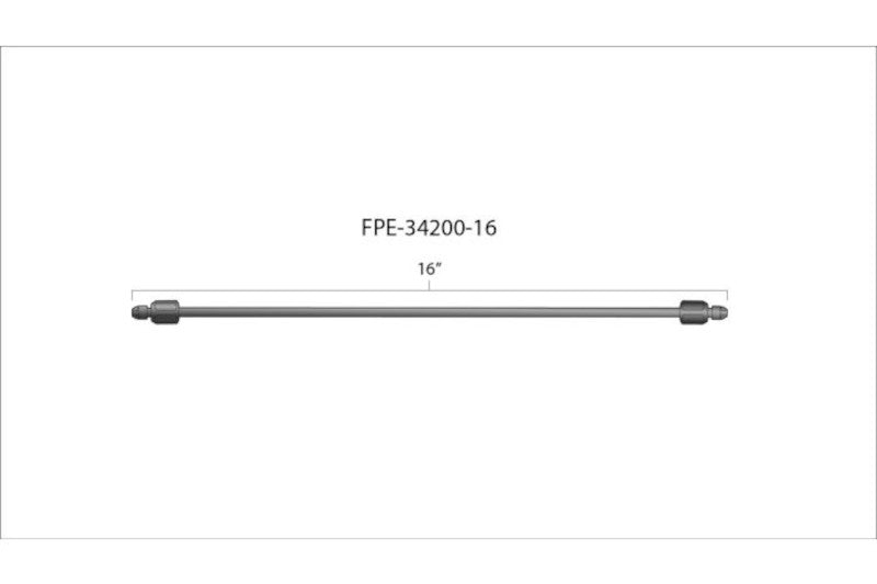 Fleece FPE-34200-16 16in High Pressure Fuel Line 8mm x 3.5mm Line M14 x 1.5 Nuts | Universal