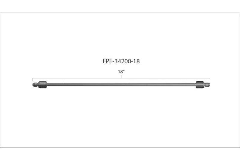 Fleece FPE-34200-18 18in High Pressure Fuel Line 8mm x 3.5mm Line M14 x 1.5 Nuts | Universal