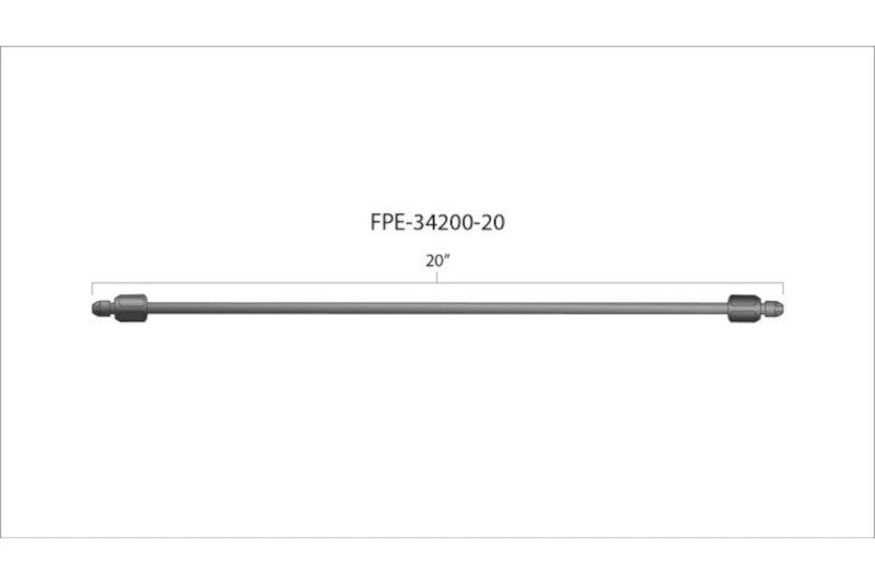 Fleece FPE-34200-20 20in High Pressure Fuel Line 8mm x 3.5mm Line M14 x 1.5 Nuts | Universal